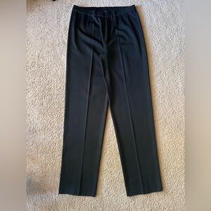 MING WANG Knit Straight-Leg Sz M Black Pull-On Pants Elastic Waistband